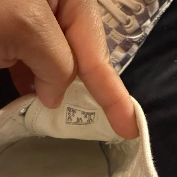 Vans Sneakers Men’s 6.5 Women’s Size 8 Silver & White Checker board Checkered GU - Picture 7 of 13